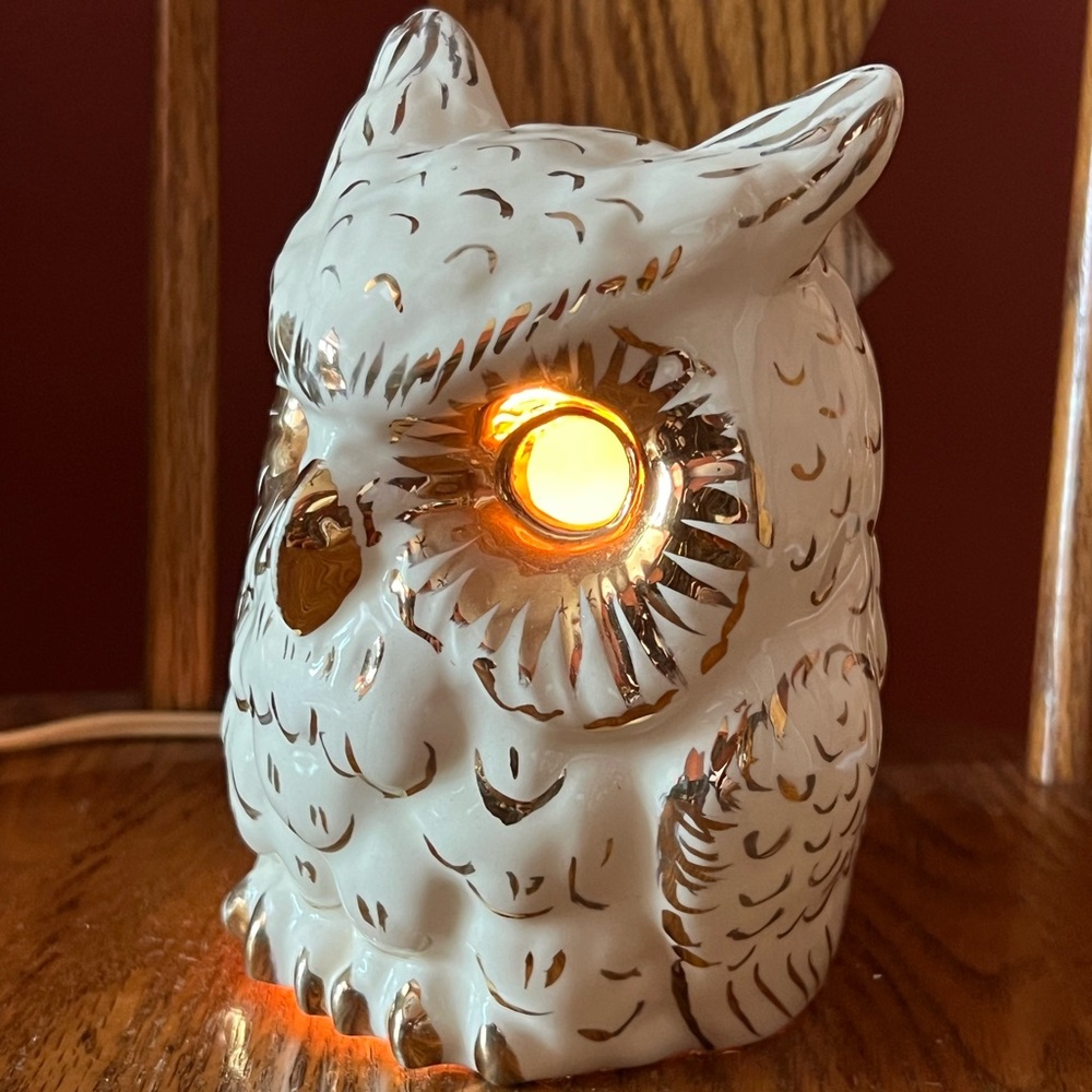 Vintage Handmade Ceramic Hoot Owl Nightlight With Switch 🦉 - Picture 2 of 16